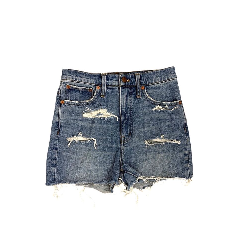 Madewell Jorts Classic Blue Distressed Denim Jean Shorts Size 25
